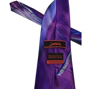 J.Garcia Flamenco Dancer With Wrist Snake Collection Fifty-Five Purple Silk Tie